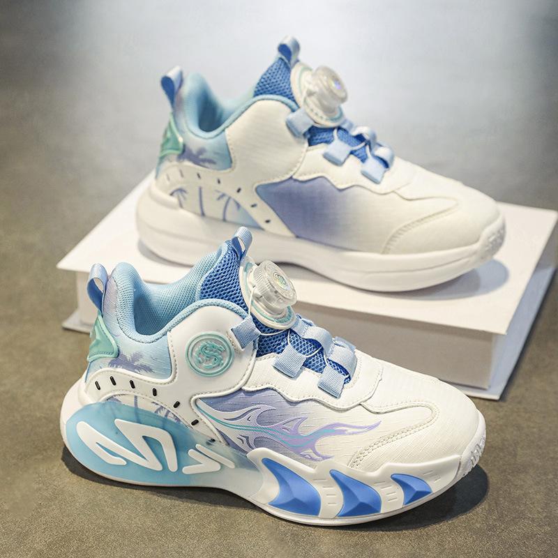 Guochao Girls Shoes 2025 Autumn New Mesh Breathable Running Sports Shoes Children's Non-slip and Wear-resistant Basketball Shoes