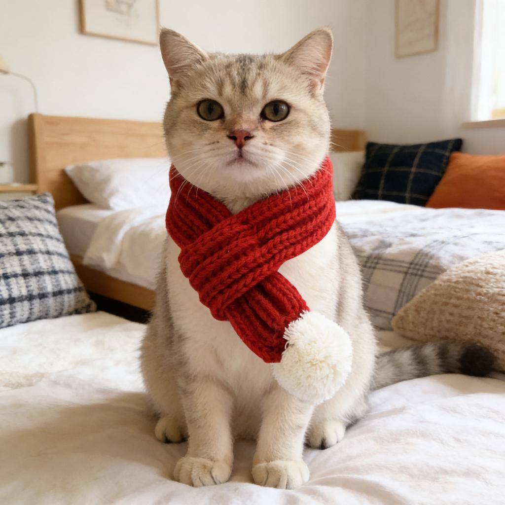 Dog Knitted Scarf 2 Pack Dog Warm Bandanas Winter Holiday Decoration Scarf For Small Medium Large Dogs Pet Stand for Large Dogs