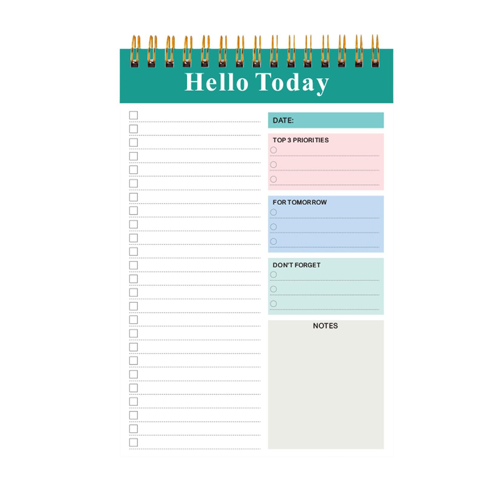 

To Do List Notepad For WorkTear Off Spiral Daily Planner Checklist Notebook Organizer Planning Perfect For Enhanced Productivity One Size