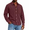 Men's Linen Collared Long Sleeve Shirt for Spring and Fall Casual Daily Wear