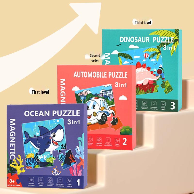 Magnetic Building Blocks 3-in-1 Educational Toys for Early Learning and Puzzles