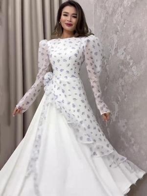 2025 Summer Floral Long Sleeve Maxi Dress - Elegant European & American Style