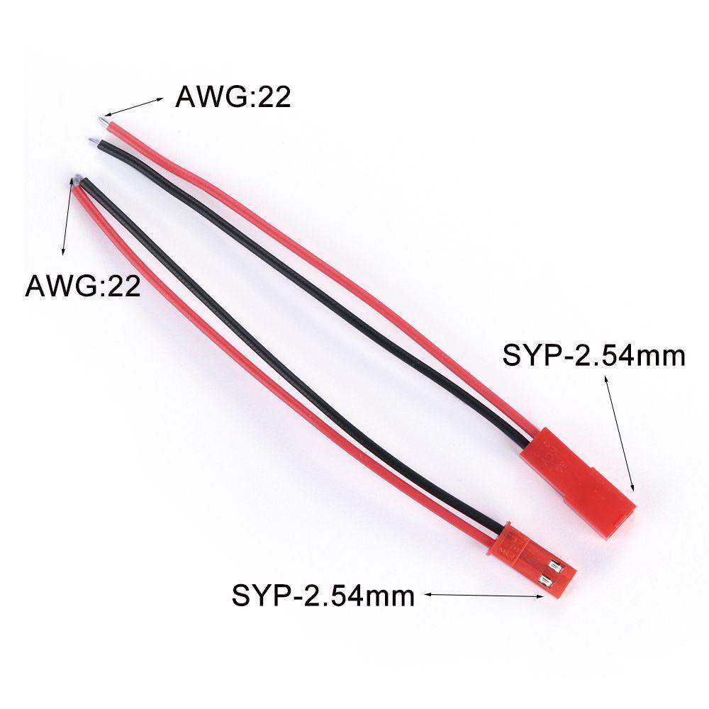 2/5/ 10Pairs New 22AWG  100/150mm 2 Pin Connector  Socket Plug Cable Wire Male + Female