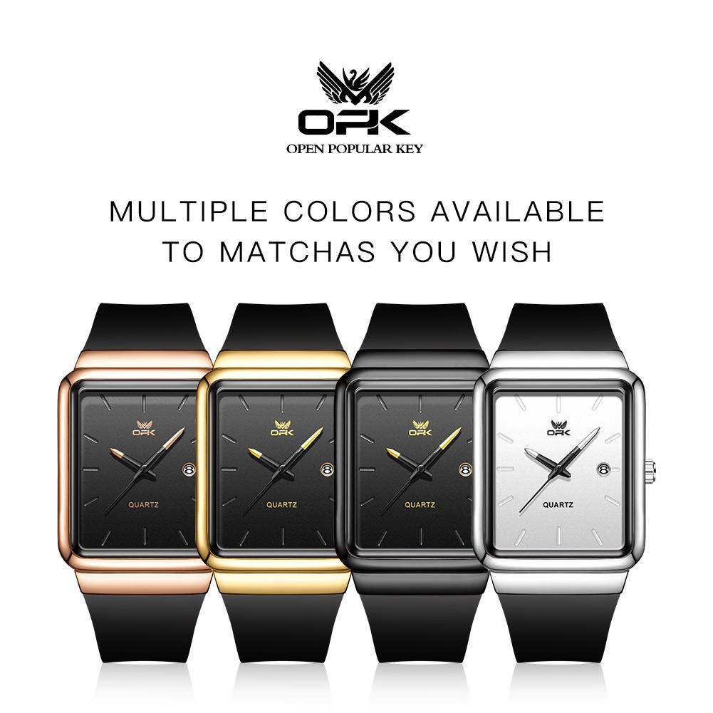OPK Brand Watch Single Calendar Silicone Strap Men's Watch Casual Simple Waterproof Quartz Watch 8194