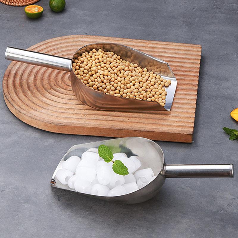 Thickened Stainless Steel Ice Shovel, Flour Shovel, Multi-purpose Shovel, Household Food Shovel, Milk Tea Shop Ice Cube Shovel