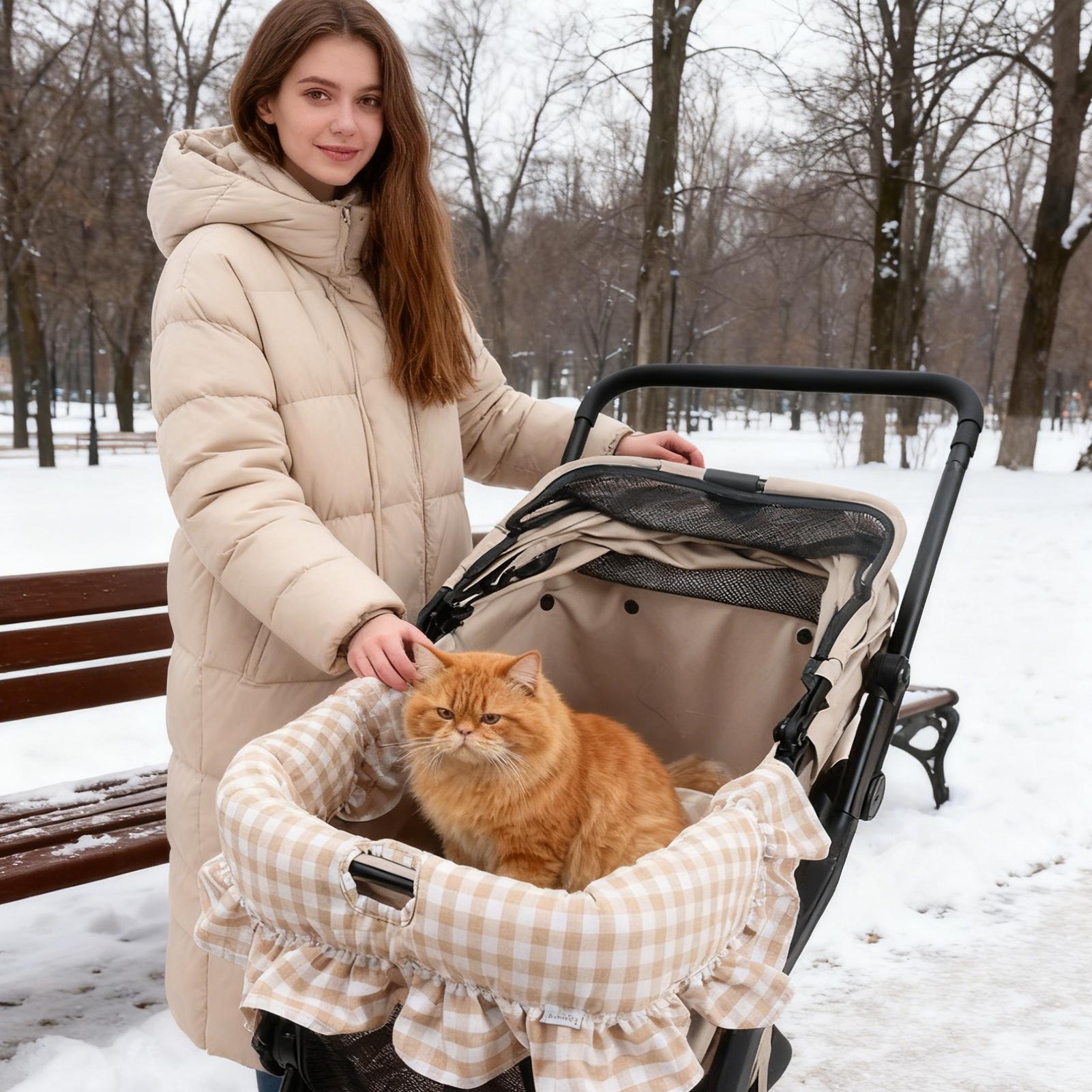 

Підкладка для коляски для домашніх тварин Вітрозахисна Пральна М яка Аксесуари для переноски котів Захисна подушка на край коляски для тварин Для подорожей на відкритому повітрі Прогулянок Містом China Mainland