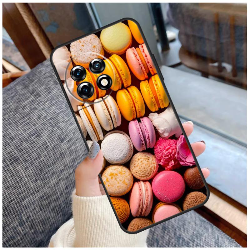 Dessert ice Cream Macaron Food Case For OnePlus 15 12R 13R 13T 10T 8T 13 12 11 10 Pro Nord 5 CE 2 3 4 Lite N20 N30 Coque