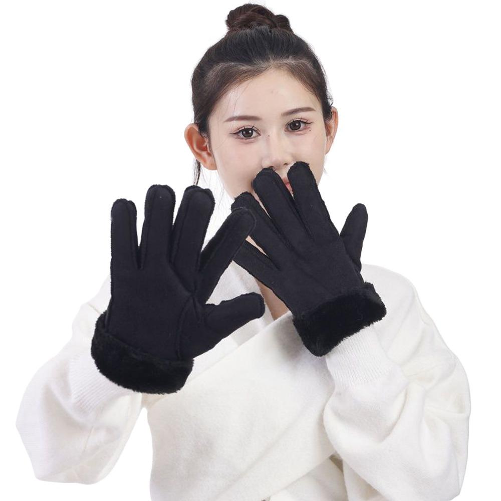 Plüsch-Winterhandschuhe Warme Fahrradhandschuhe Modische Fahr-Fäustlinge Herren Damen