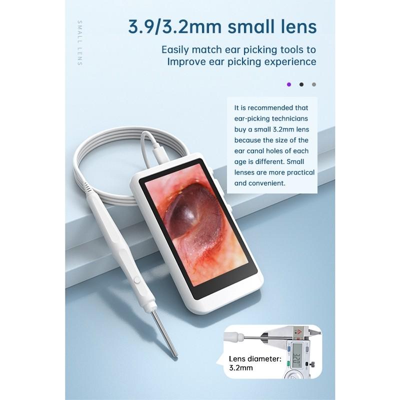 4.5-inch Screen Ear-picking Instrument 3.9/3.2mm Digital Otoscopy Endoscope HD LCD Screen Ear Scope Clean Ear Wax Cameras