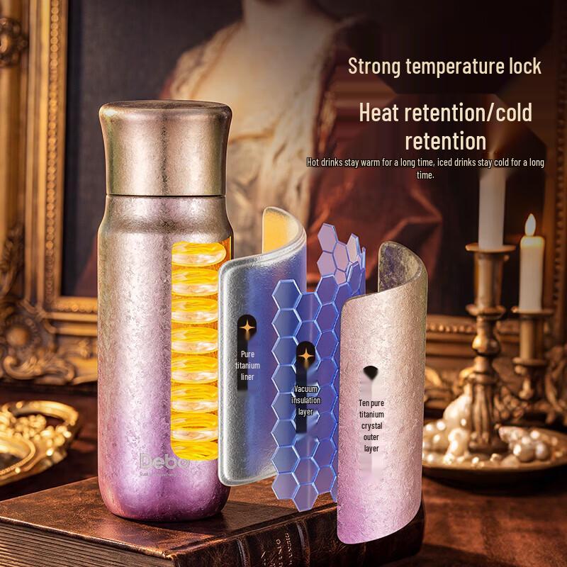Debo Pure Titanium Portable Vacuum Insulated Water Bottle
