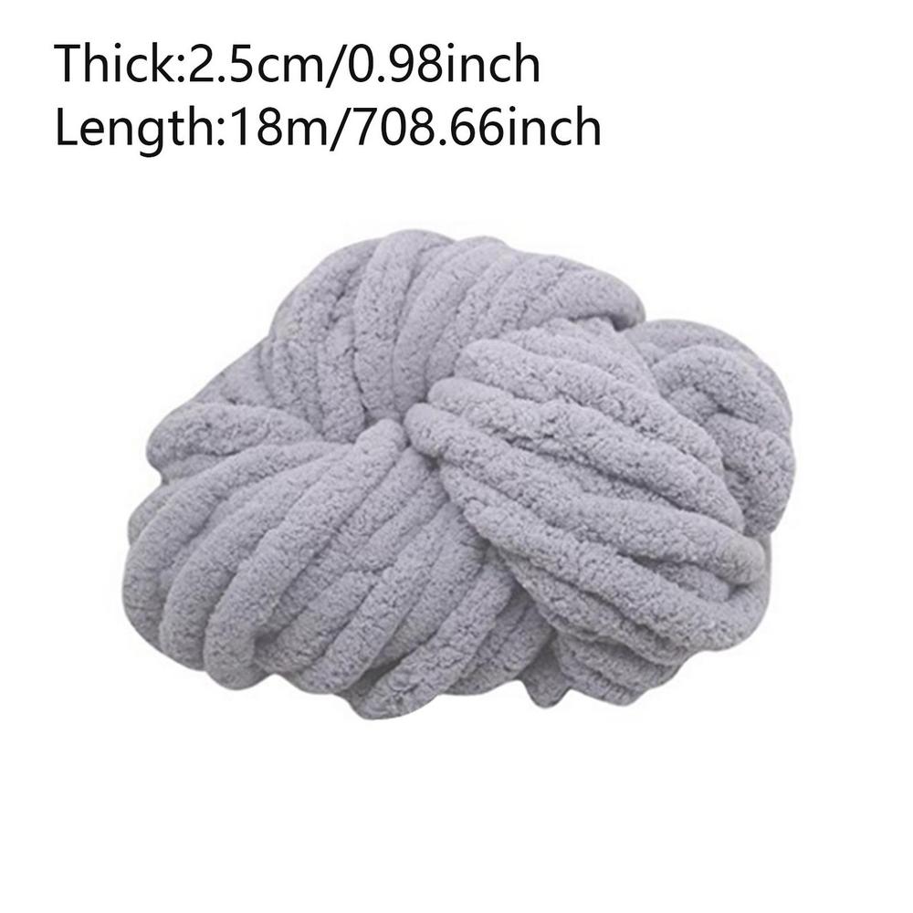 

Super Soft Chenille Velvet Yarn Fluffy For Knitting And Chunky Crochet Threads DIY Sweater Scarf Blankets Handmade Art Crafts світло-сірого кольору