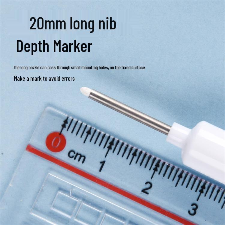 Long Tip 20mm Black Waterproof Deep Hole Marker for Woodworking and Tile