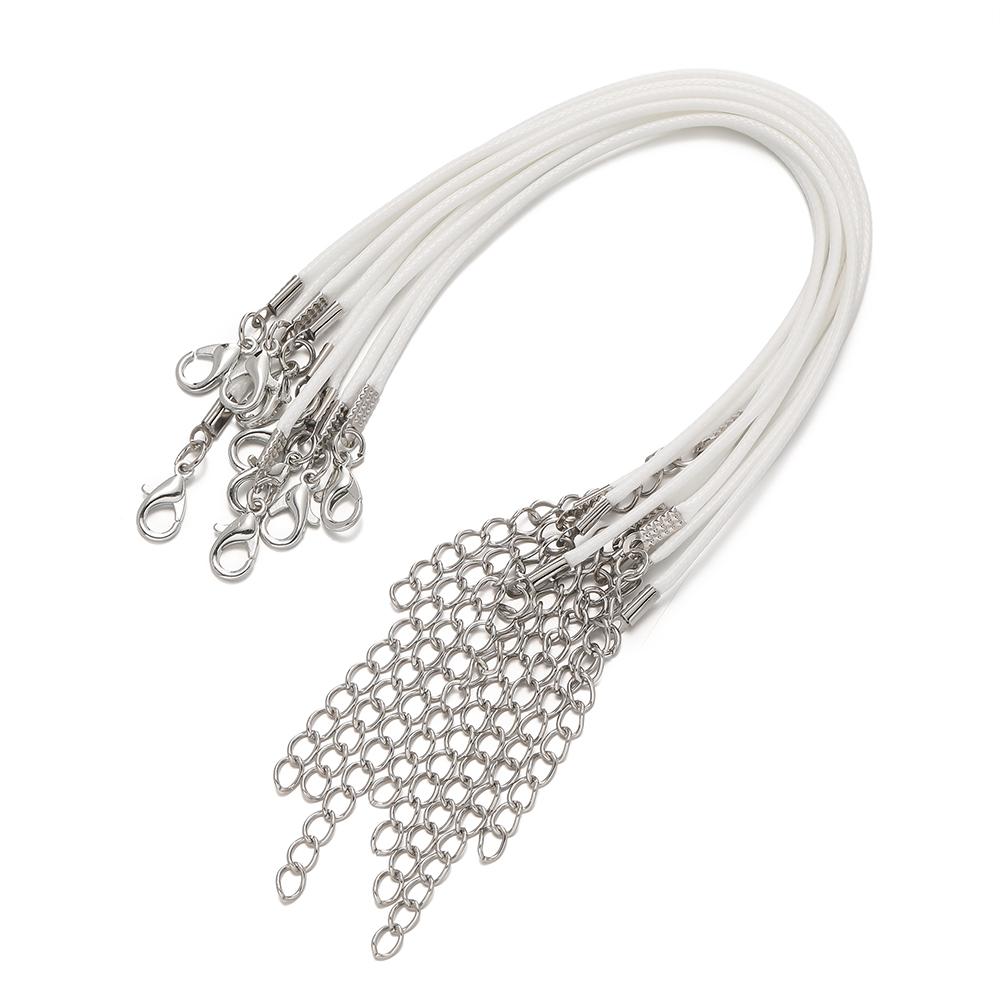 10pcs/Lots 1.5/2mm PU Leather Bracelet Cord  Kit Wax-Coated Braided Strings With Charms for Bracelet Jewelry Making Supplies
