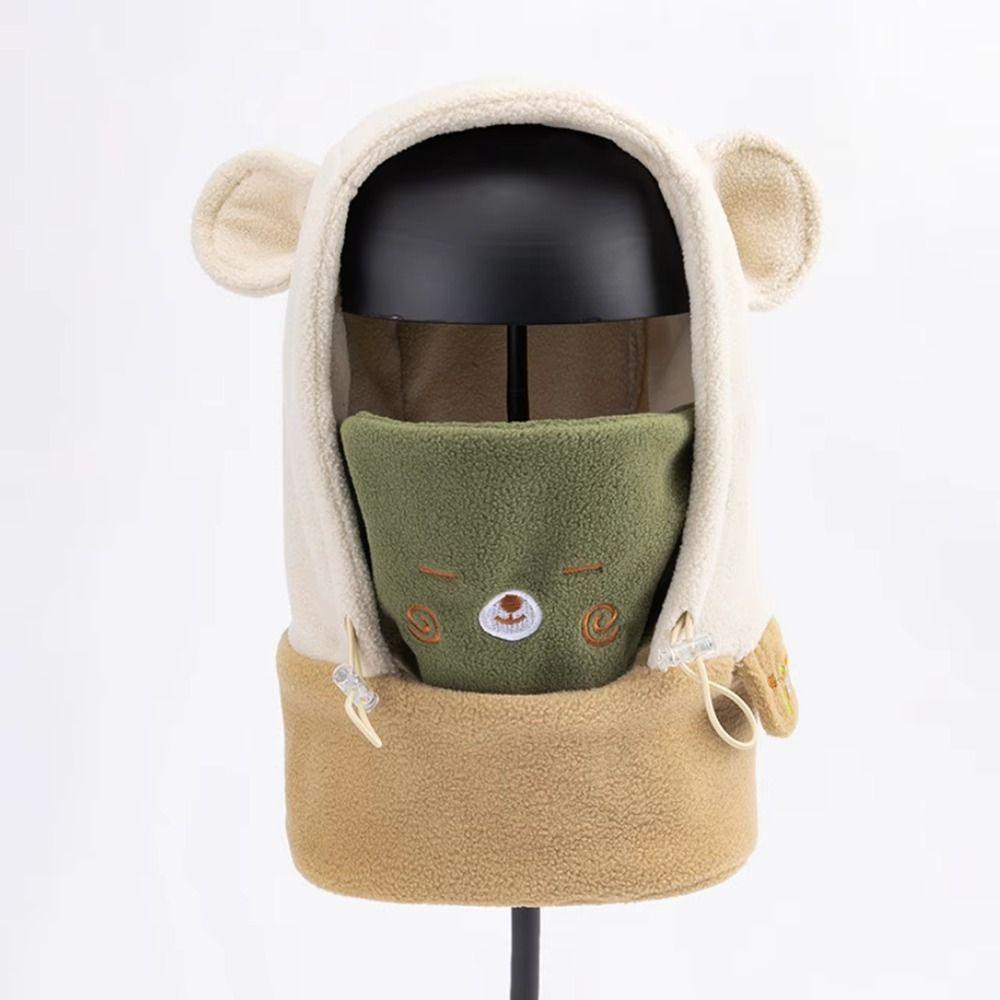 3 In 1 Cute Winter Hats Mask&Scarf One-piece Hats Face Cover Cartoon Animal Beanie Hats  Outdoor