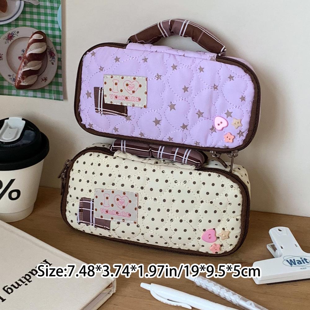 Japanese Cute Handheld Pencil Case with High Beauty and Ins Style, Large Capacity Student Pencil Box, Stationery Storage