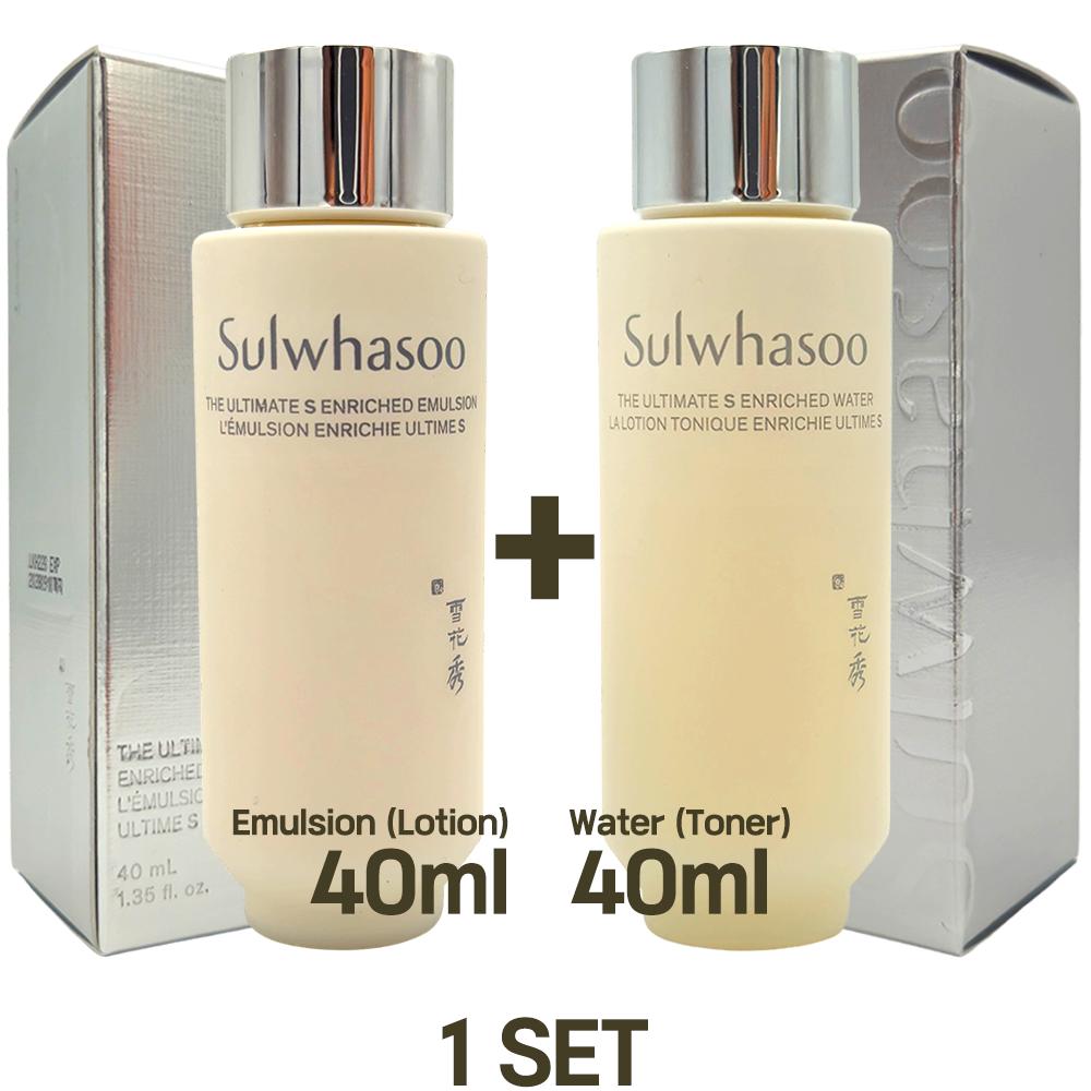 [SULWHASOO] The Ultimate S Enriched Water 40ml + Emulsion 40ml (Sample) 1 SET (40ml+40ml)