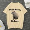 Don't Worry Be Capy Capybara Print Cotton Men‘s T-Shirt  And Women Tee Clothing Casual O-Neck Short Sleeve Streetwear T-Shirt