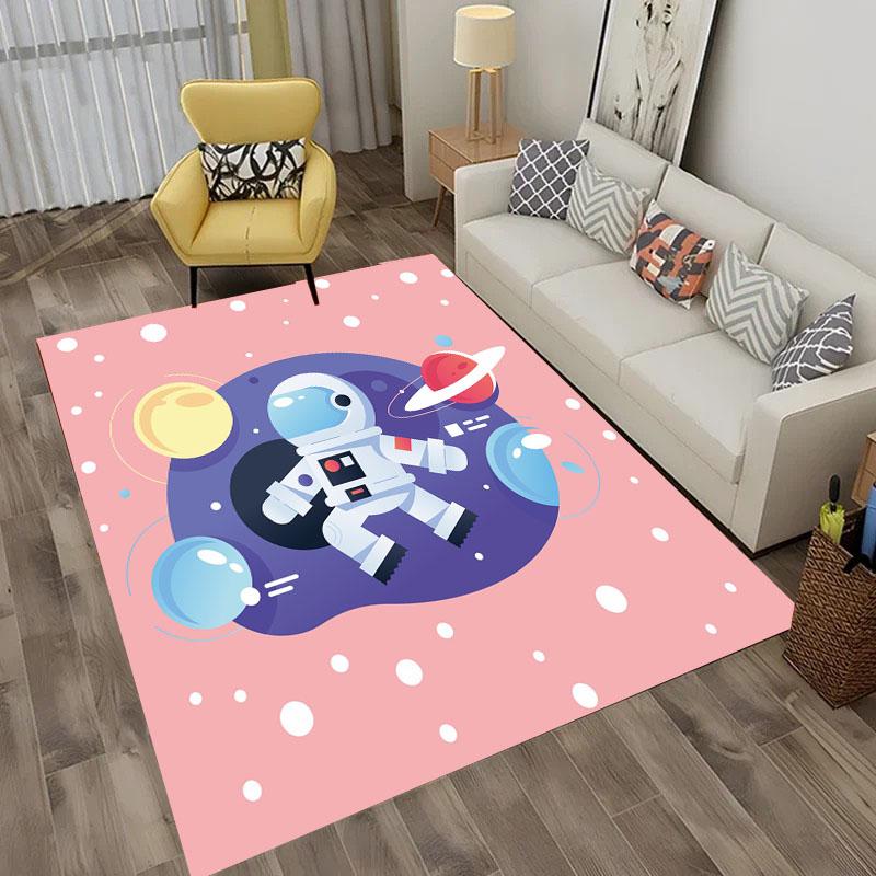 Modern Cartoon Space Rocket Carpet For Living Room Decoration Rug Porch  kids Bedroom Sofa Table Non-slip Floor Mat Home Doormat