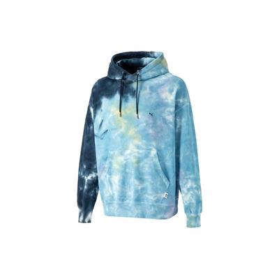 Puma MMQ Series Tie Dye Hoodie With Drawstring Unisex Tops Navy-Blue 539575-06