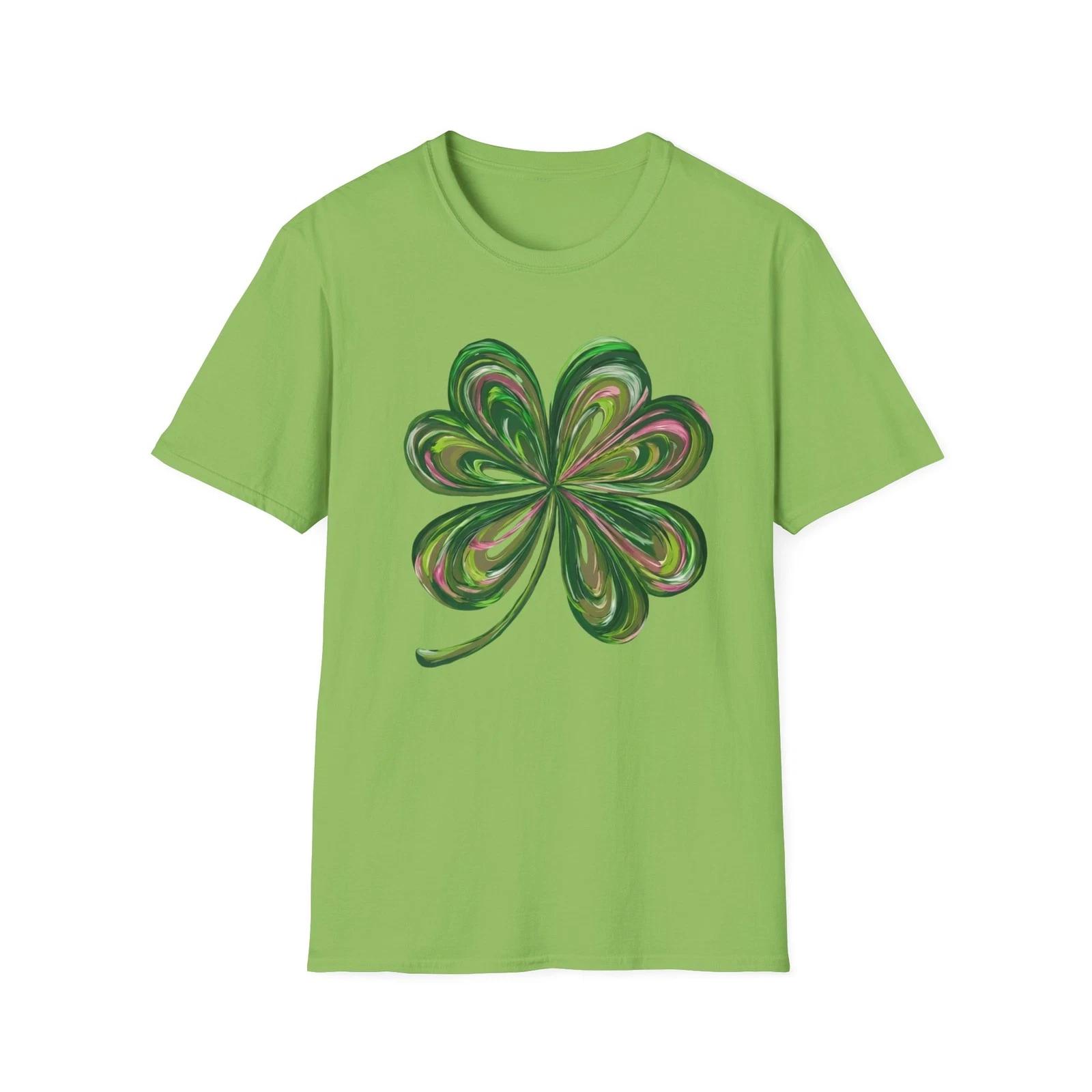 Marbled Four-Leaf Clover T-Shirt | St. Patrick s Day Shamrock Tee S