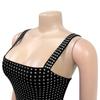 C7197 Women's Sexy Spaghetti Strap Bodycon Mini Dress with Hot Drill Details