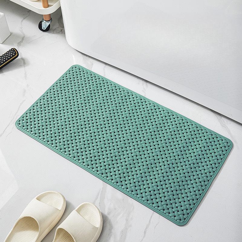 Non-Slip Bathtub Mat with Suction Cups Drain Holes Machine Washable Textured Shower Mat Durable PVC Material Bath Mat