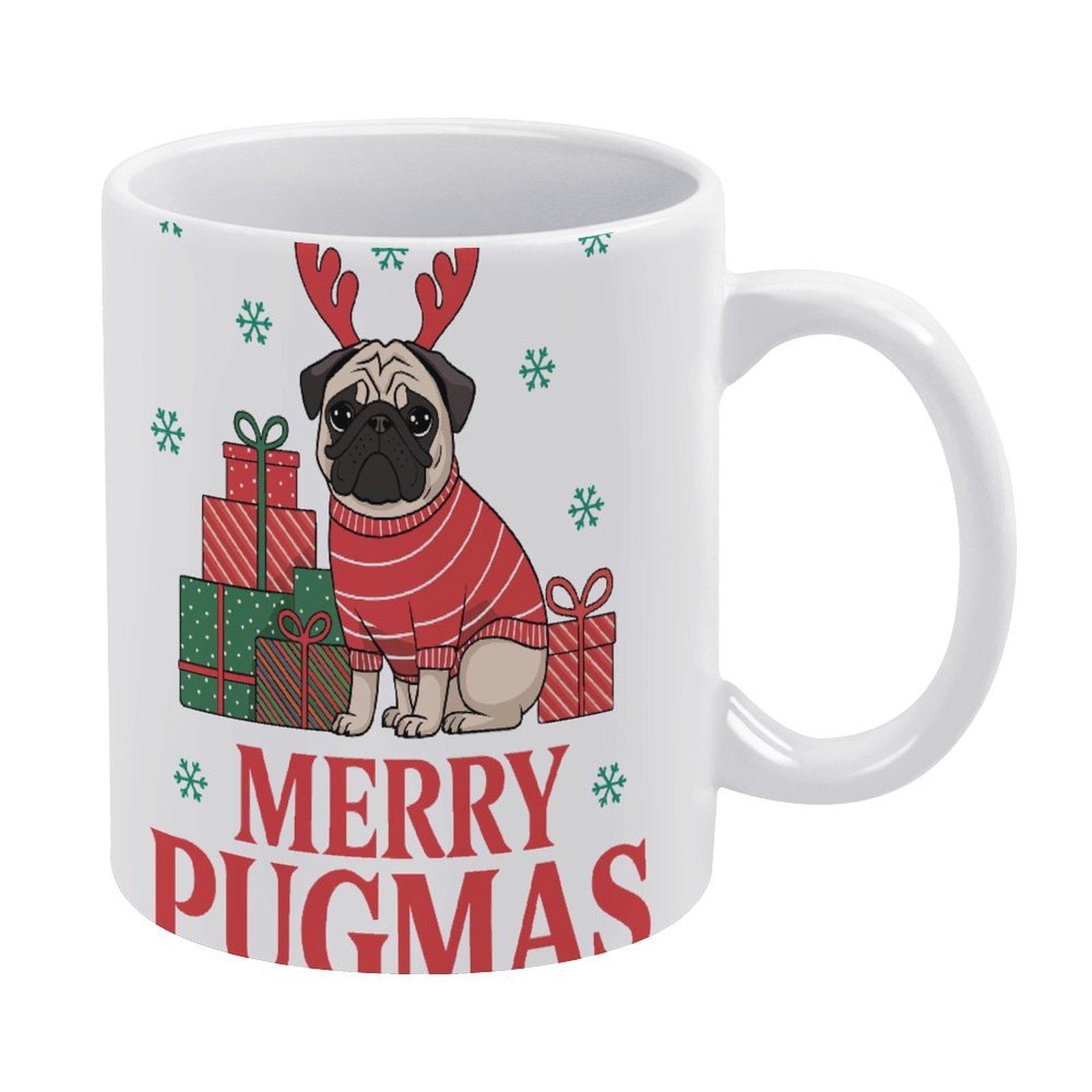 

1 шт. 11 унций пустая керамическая кружка, двухсторонняя печатная чашка для напитков, керамический корпус премиум-класса, глянцевая гладкая на ощупь, идеально подходит для напитков на кухне или в офисе белый