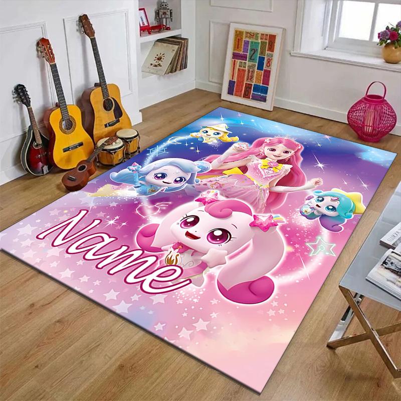 Custom Catch Teenieping Magic Sweethear Mat Personalized Name, Polyester Washable Indoor Entryway Rug, Gift for Christmas, Easter, Thanksgiving Day
