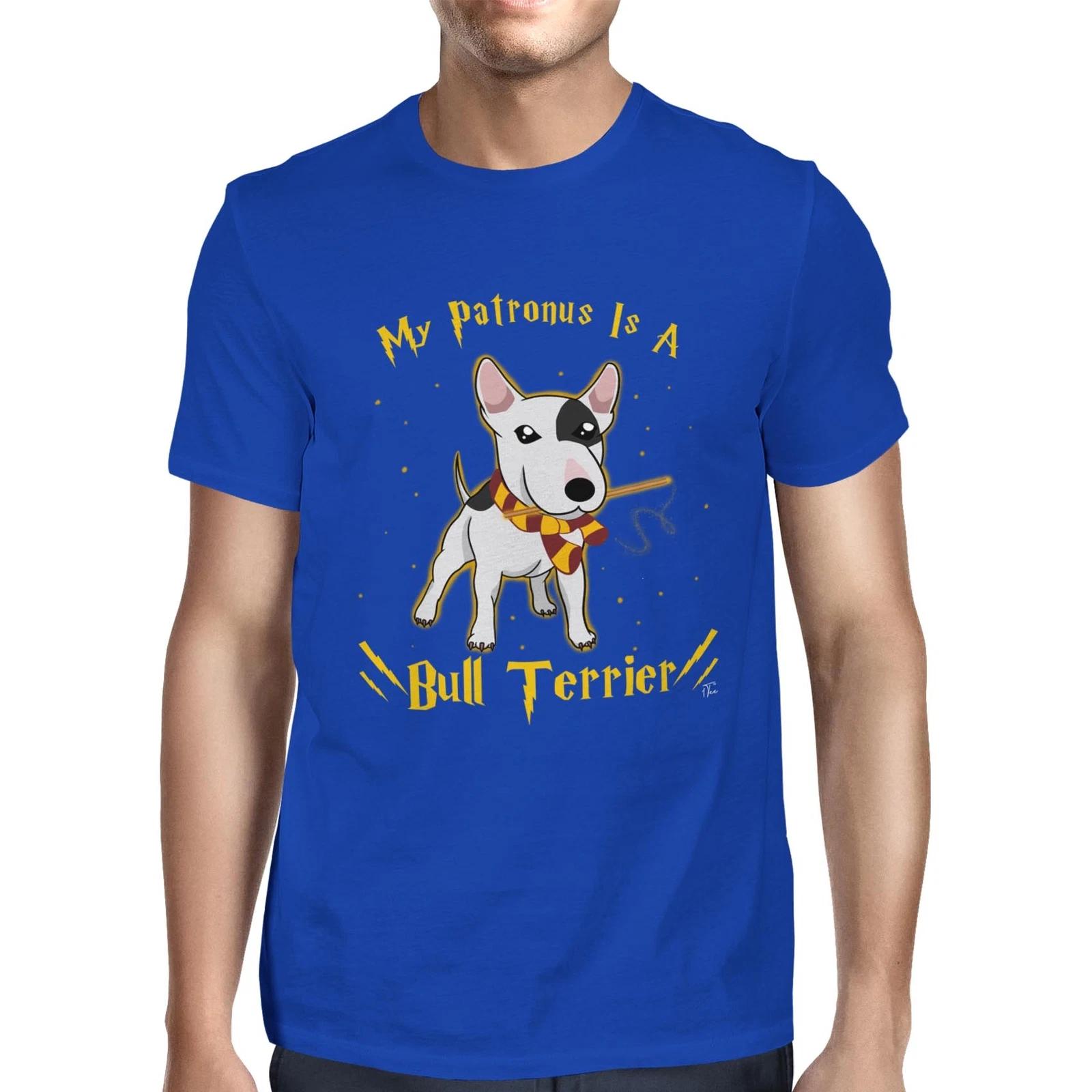 1Tee Mens My Patronus Is A Bull Terrier Dog T-Shirt M