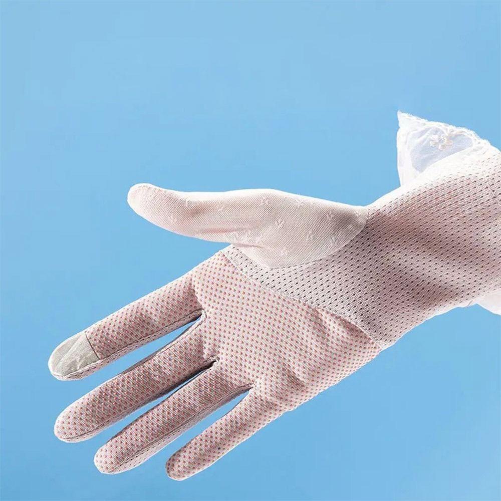 Sun Protection Sun Protection Gloves Lace Touch Screen Gloves Driving Mittens  Driving Cycling