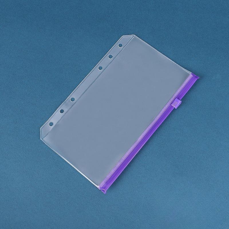10pcs A6 6-Hole Binder Pockets Waterproof PVC Cash Budget Envelopes Zipper Binder Pouches for Notebook Planner Journey Binders