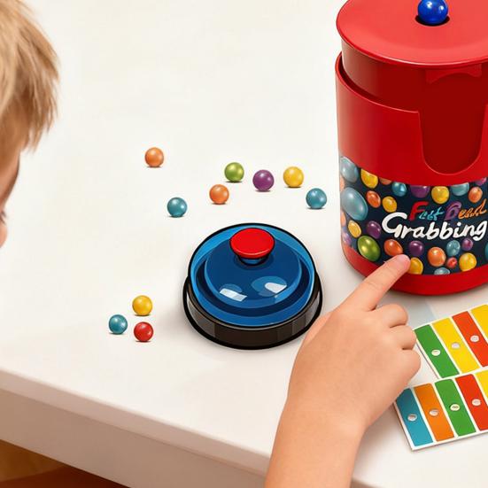 Fast Bead Grabbing Game Hand-Eye Coordination Focus Training Match Color Bingo Game Group Party Family Night Interactive Board Game