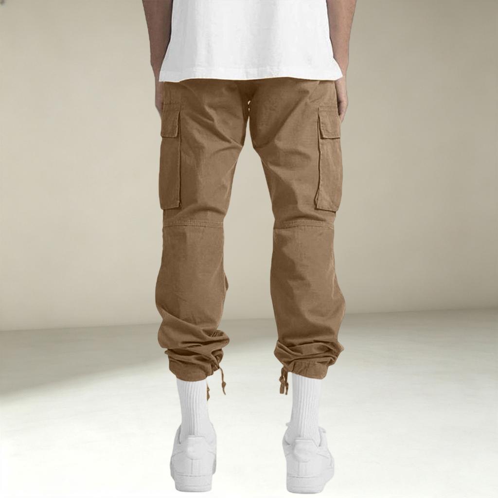 Men's Casual Cargo Pants with Multiple Pockets for Athletic Everyday Wear