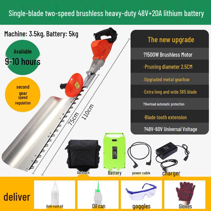 Cordless Lithium Battery Electric Hedge Trimmer Backpack - High Power Garden Pruning Machine for Tea Leaves, Tea Trees, and Branches