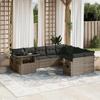 VidaXL Garden Lounge Set with Cushions 10 Pcs Grey Braided Resin 3268140