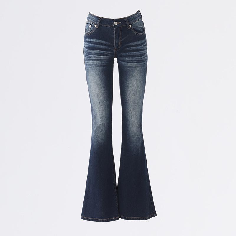 YC& American Retro Low-Rise Flare Jeans - Versatile, Stretch, Slimming & Flattering for Women with Extended Length
