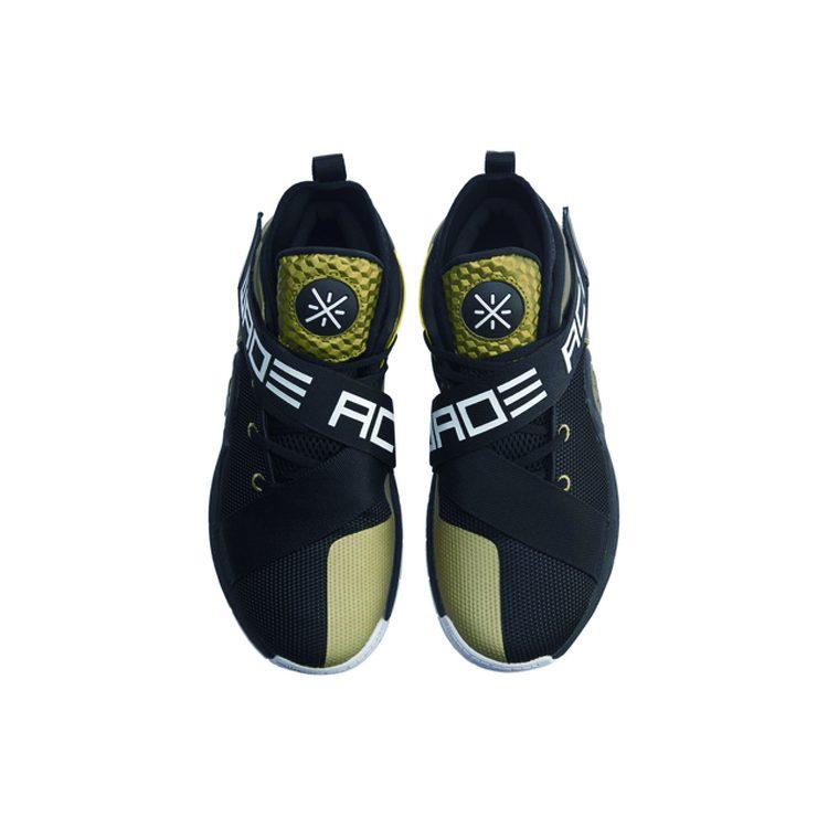 Li Ning All City 7 Wade Collection Non slip Lightweight Mid top Basketball Shoes Men's Black Gold ABAP105-1