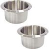 Stainless Steel Drop-in Cup Holder, 2pcs Single Car Cup Drink Holder Poker Table Drink Holder Computer Desk Ashtray for Sofa Boat Rv Couch Recliner