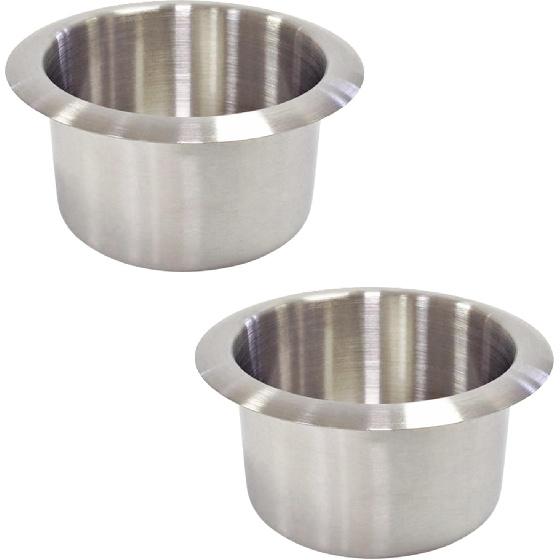Stainless Steel Drop-in Cup Holder, 2pcs Single Car Cup Drink Holder Poker Table Drink Holder Computer Desk Ashtray for Sofa Boat Rv Couch Recliner