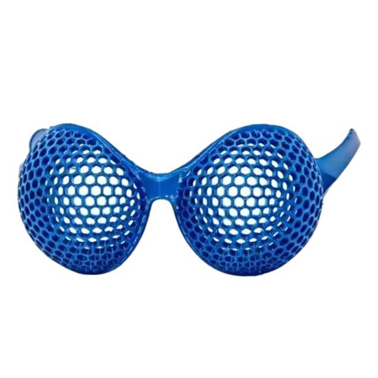 Nostalgie 3D Printed Insect Compound Eye Glasses, Adjustment Help Training Focus Fun Eyeglasses for Teens Adults Halloween Party Cosplay Novelty