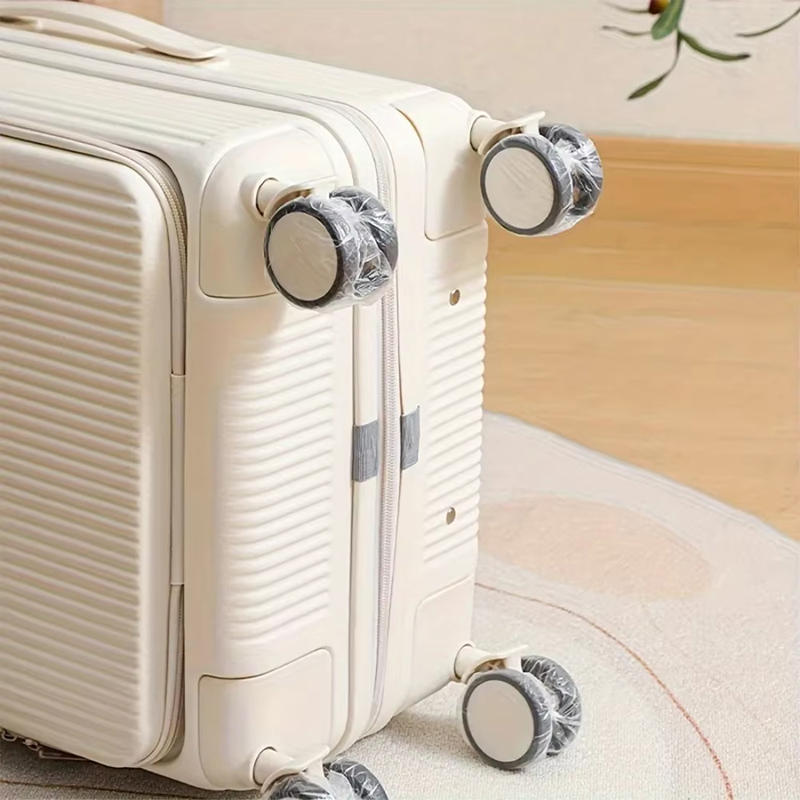 50/80pcs Dustproof Suitcase Protectors Luggage Wheels Cover Dust Film Office Chair Wheel Protector Cover Multipurpose Microphone Elastic Sleeve