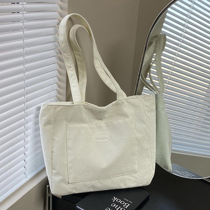 Retro einfache Cord große Kapazität Tragetasche Damen Herbst und Winter neu einzelne Schulter Umhängetasche Unterarm lässige Handtasche