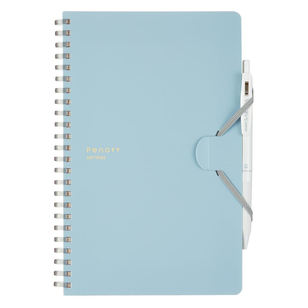 Soft Ring Notebook Penott A5 Shaped 5mmGraph Blue -SP137S5-B