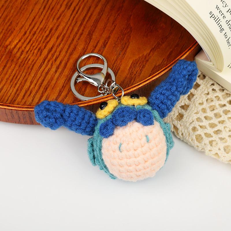 Creative Animals Keychain Hand Knitted Small Pendant Room Decor Handmade Wool Knitted Rabbit Sheep Keychain Christmas Gifts