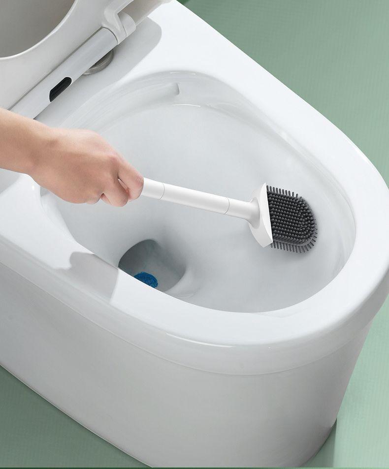 Toilet brush for bathroom, toilet, precise, rubber, hanging, container, handle