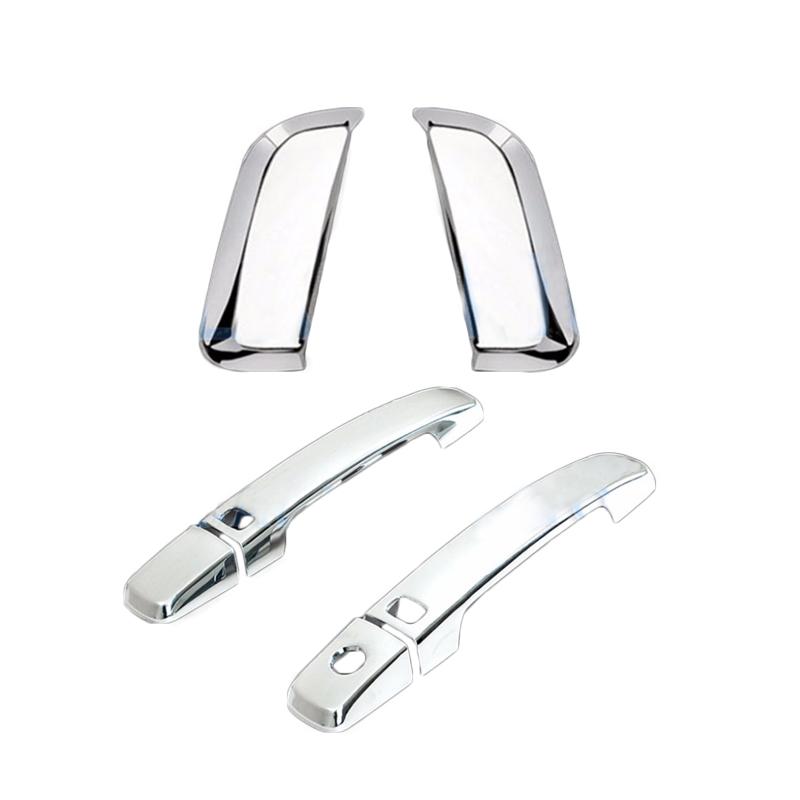 Chrome 4 Door Handle W/o PSG KH+Smart Keyhole Cover For 05-12 Nissan