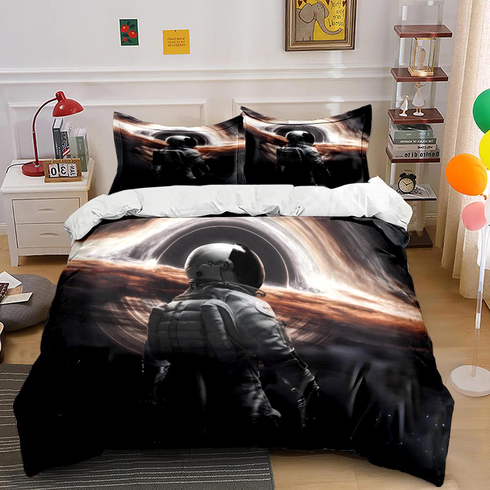 Astronaut and Cosmic Black Hole Bedding Set Bedding set (1 duvet cover, 2 pillowcases, duvet not included) 135x200cm