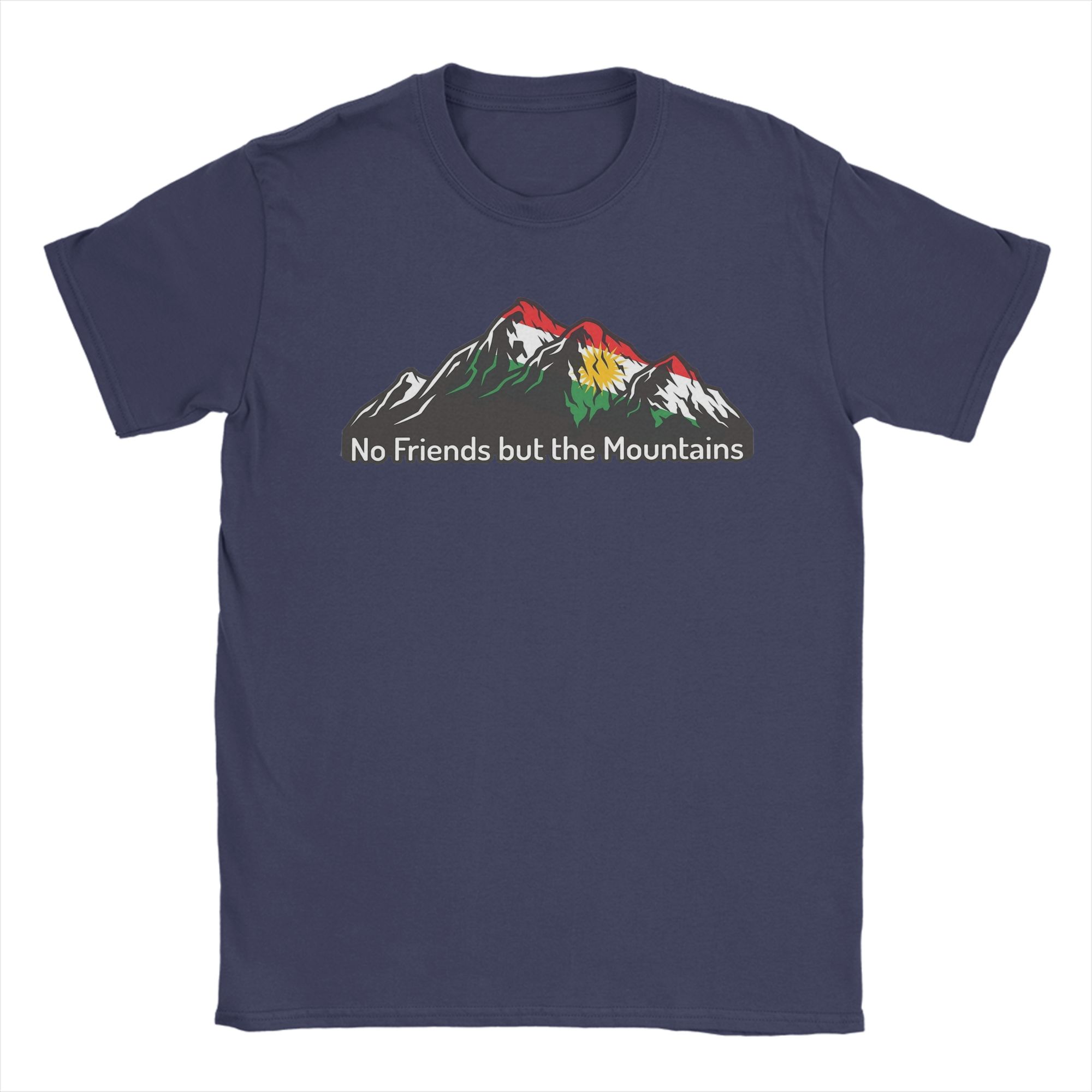 

Summer No friends but the mountains Trendy Cool T Shirts Cotton Tshirt for Unisexs Y2K Basic Design Short Sleeve Tops 4XL