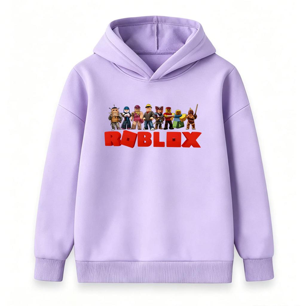Kids Boys Girls Long Sleeve Hooded Sweatshirt, Cartoon Game Character Print Pullover Hoodie, Casual Loose Soft Warm Tops for Daily Wear and Outdoor Ac
