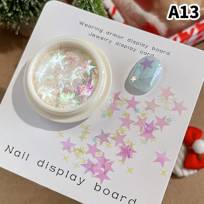 3D Christmas Snowflakes Metal Nail Glitter Sequins Mixed-Design Hollow-Out Snow Flakes 3D Xmas Snowflakes Decor